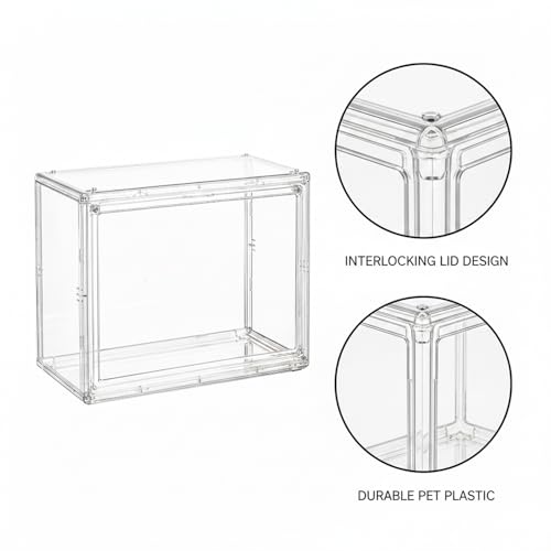 Clear Stackable Storage Bins with Lids, Durable Plastic Organizer Containers for Closet, Shelf & Desktop Organization - size: 10.63 x 8.66 x 5.12 in