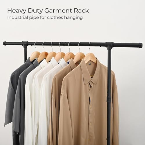 FOUCSSOMEI Clothing Rack with Wheels, Heavy Duty Clothes Rack, Rolling Garment Rack, Metal Clothing Hanger Rack, Closet Organizer, for Bedroom Living Room, Yard Sales, Commercial Grade, Black - size: Single Rod