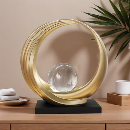 Dosker Modern Abstract Stripe Golden Shelf Decor Statues | Coffee Table Home Decor Sculpture,Desk Decoration for Living Room,Office (Golden)
