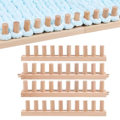 cenoz 61" Beechwood Chunky Knitting Blanket Loom Kit - Adjustable Size Hand Knitting Loom for DIY Throw Chunky Yarn Blankets Scarves Rugs, No Needles Required, Blanket Loom Gift for Beginners Starter - size: 61inch