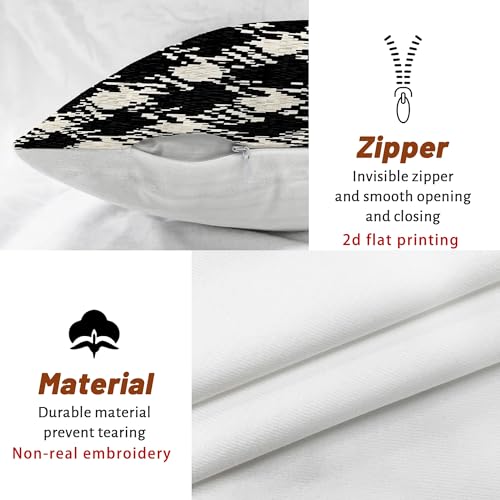 Houndstooth Throw Pillow Covers Set of 2, Modern Contemporary Geometric Abstract None Black with Hidden Zipper Pattern Pillow Covers for Living Room Apartment Bed Sofa Decor 26x26 Inch - size: 26" x 26" (Pack of 2)