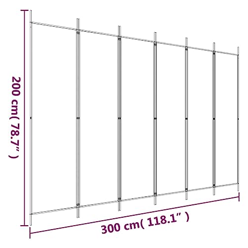 6-Panel Foldable Room Divider Screen Brown 118.1"x78.7" Fabric Privacy Partition for Indoor Outdoor Bedroom Office Mobile Home - color: Brown, size: 118.1" x 78.7" (W x H)