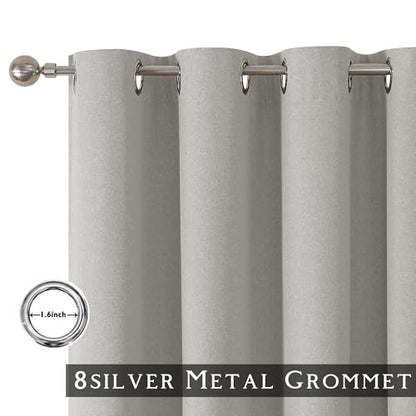 ChrisDowa Light Grey Blackout Curtains 45 Inches Long 2 Panels for Bedroom | Room Darkening,Light Blocking,Thermal Insulated,Faux Linen,Farmhouse,Grommet,Window Treatment,Drapes,Living Room,52x45 - color: Light Grey, size: 52"W x 45"L (Pack of 2)