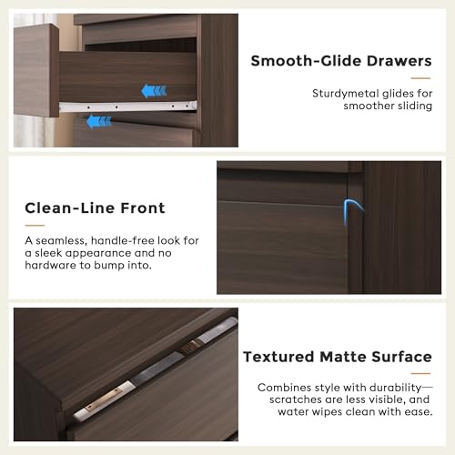 Jocoevol 4 Drawer Dresser for Bedroom, Brown Dresser Chest of Drawers - Large Wood Dressers TV Stand with Deep Drawers Dressers for Living Room, Hallway, Entryway - Brown - color: Retro Brown