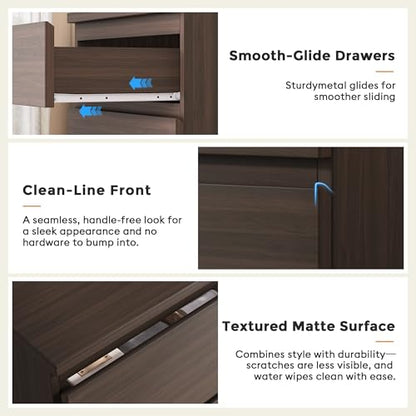 Jocoevol 4 Drawer Dresser for Bedroom, Brown Dresser Chest of Drawers - Large Wood Dressers TV Stand with Deep Drawers Dressers for Living Room, Hallway, Entryway - Brown - color: Retro Brown