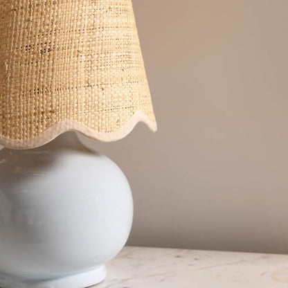 Benton Ceramic Table Lamp with Fabric Shade – 13" Bedside Accent Lamp for Bedroom, Living Room & Nightstand (Grey) - color: Gray