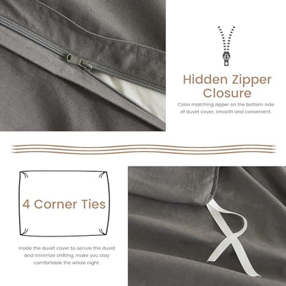BISELINA French Linen Duvet Cover Set 2pcs with Hidden Zipper Closure Natural Flax Cotton Blend Solid Color Soft Breathable Luxury Farmhouse Bedding - Twin Size, Dark Grey - color: Dark Grey, size: Twin