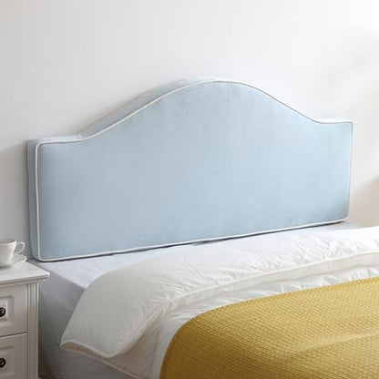 Curved Headboard Pillow Wall Mounted Headboard Reading Pillow,Wedge Upholstered Kid Headboard Support Cushion Daybed Bunk Bed Backrest Bedside Bolster,Blue1,Straps 47"/Full - color: Blue1, size: Straps 47"/Full