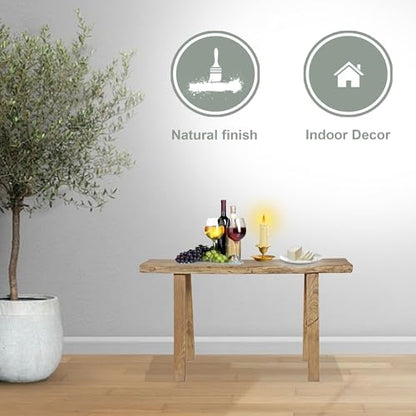 Artissance 35" Long 10" Wide Elmwood Bench, Natural Wood - size: 20H x 35W x 10L