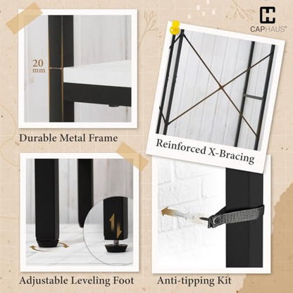 CAPHAUS 550 lbs Capacity Heavy Duty Clothing Rack, 40" W Metal Garment Rack with Drawers Hanging Rods and Wood Shelves Freestanding Closet Organizer, White Board - color: White, size: 40 Inch