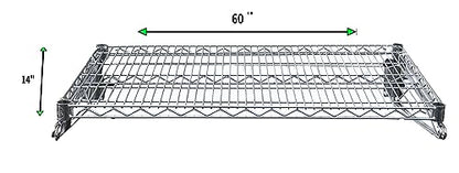 Heavy Duty Chrome Wire Storage Wall Shelf (14" x 60") - size: 14" x 60"