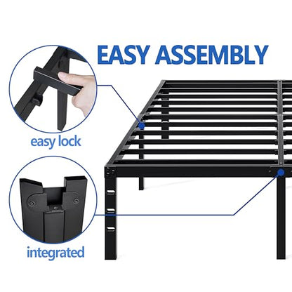 NEW JETO Metal Bed Frame,Full Size Bed Frame with Storage Space,12 Inch | Heavy Duty Sturdy Mattress Foundation,Easy Assembly, No Box Spring Needed,Black - size: Full, style: 12 Inch
