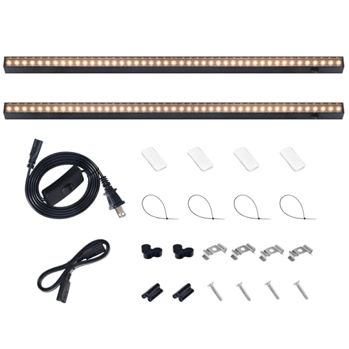 Barrina T5 LED Grow Lights, 2FT Yellow, Black Cover, Linkable, 2 Packs | Full Spectrum, Grow Light Strip for Indoor Plants, Plant Growing Lamp with Magnetic Bar, Separate Switch, 20W (2 x 10W) - color: Yellow, size: 2ft-black Cover-2p