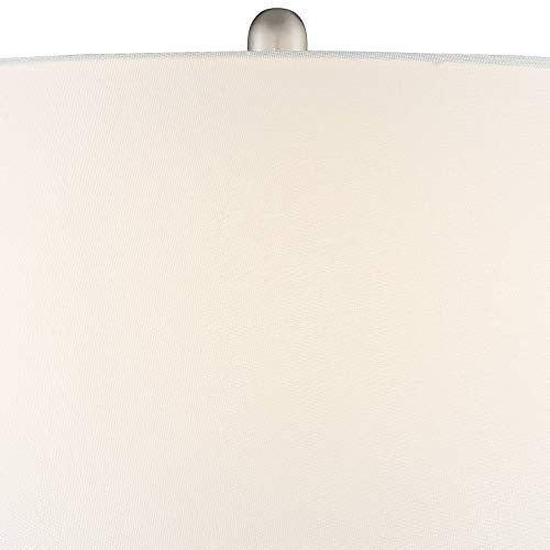 Azure 29 1/2" Tall Table Lamps Set of 2 Blue Art Glass Modern Brown | Colors May Vary. Handcrafted Living Room Bedroom House Bedside Nightstand Home Office Family White Drum Shade - color: Blue Brown