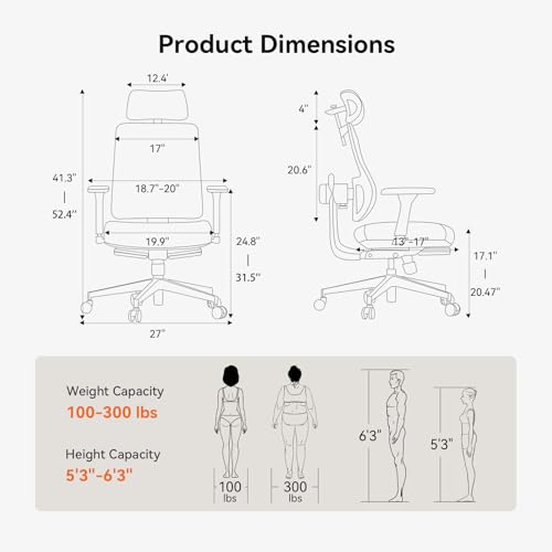 Ergonomic Office Chair-Home Office Desk Chair with Footrest, Auto-Following Backrest & Headrest, 4D Armrests, 96°-136° Recline - color: Grey, size: Without Laptop Table + Auto-Following Headrest