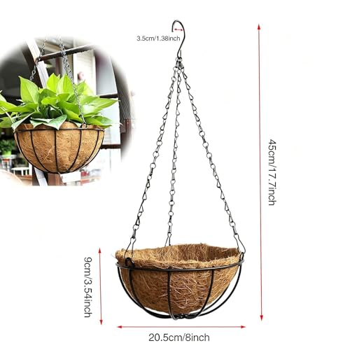 Plant Hanger Flower Pot Indoor | Hangable Planter Basket for Home Office Apartment Living Room Kitchen Balcony Patio Porch Bedroom Nursery Restaurant