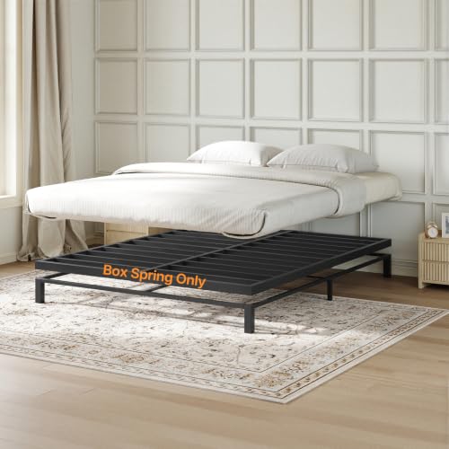 2 Inch Queen Box Spring Low Profile, Heavy Duty Box Spring | Box Spring for Queen Bed, Mattress Foundation, Quiet Steel Frame, Easy Assembly, Noise Free - size: Queen