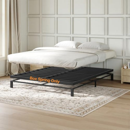 2 Inch Queen Box Spring Low Profile, Heavy Duty Box Spring | Box Spring for Queen Bed, Mattress Foundation, Quiet Steel Frame, Easy Assembly, Noise Free - size: Queen