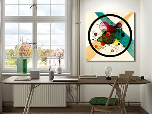 Wieco Art Canvas Prints Wall Art Circles in a Circle, 1923 by Wassily Kandinsky Classic Abstract Art Reproductions Canvas Wall Art for Living Room Home Decor Wall Decorations - size: 24"L x 24"W