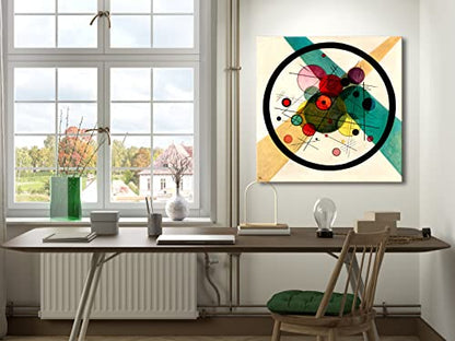 Wieco Art Canvas Prints Wall Art Circles in a Circle, 1923 by Wassily Kandinsky Classic Abstract Art Reproductions Canvas Wall Art for Living Room Home Decor Wall Decorations - size: 24"L x 24"W