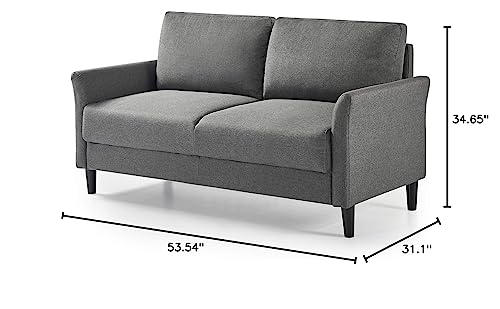 ZINUS Jackie Loveseat Sofa, Easy, Tool-Free Assembly, Dark Grey - color: Dark Grey, style: Loveseat