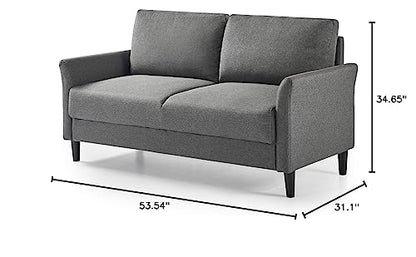 ZINUS Jackie Loveseat Sofa, Easy, Tool-Free Assembly, Dark Grey - color: Dark Grey, style: Loveseat