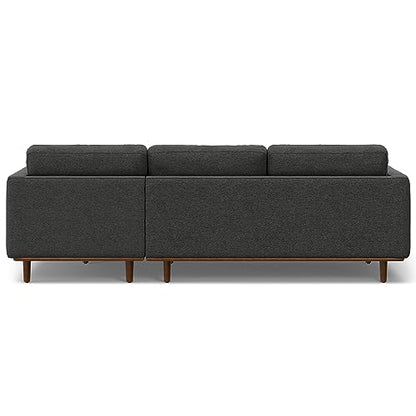 SIMPLIHOME Morrison Sofa and Ottoman 2-Piece Set in Charcoal Grey - color: Charcoal Grey, style: Right Sectional Sofa