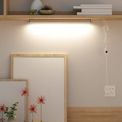 ASOKO 12 Inch Under Counter LED Lights Dimmable 5000K Plug in Desk 2Pack | ASOKO Under Cabinet LED Light Strip, Dimmable 5000K Plug in Counter Lighting for Kitchen Desk Shelf Display Case, 2Pack - color: Daylight White, size: 12Inch-2Pack