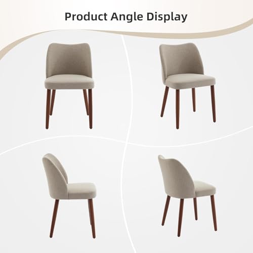 GarveeHome Dining Chairs Set of 4, Modern Hollow Back Dining Room Chair | Upholstered Kitchen Chairs with Adjustable Foot Pads, Wooden Dinner Chair for Kitchen Dining Room - color: Camel