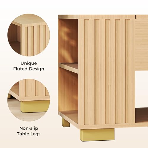 COMHOMA Lift Top Coffee Tables for Living Room, 39" Center Table with Hidden Storage Compartment, Adjustable Wooden Tea Table for Small Spaces, Natural Oak - color: Natural Oak