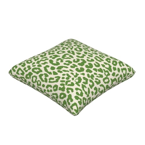 Lime Green Leopard Print Throw Pillow Covers Cheetah Animal Pattern Pillow Cover 18x18 Inch Set of 2 Animal Leopard Green Spots Pillowcase Square Cushion Cases for Couch Bed Sofa - color: Green Beige, size: 18" x 18" (Pack of 2)