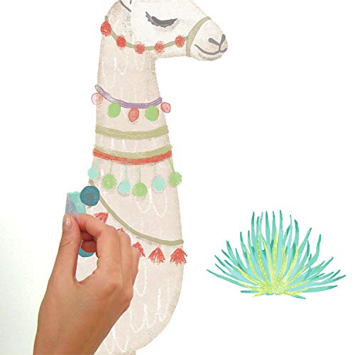 RoomMates RMK3839GM Watercolor Llama Peel and Stick Giant Wall Decals - style: Giant