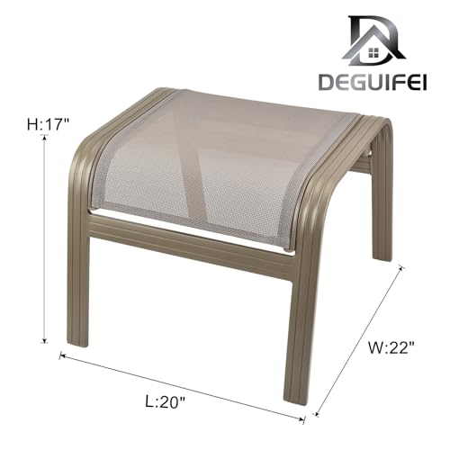 Outdoor Ottoman Patio Footstools Assembled Aluminum Footrest Side Table Small Chair Patio Ottoman for Garden,Balcony,Poolside 2 Set Champagne - color: 2 Pieses-champagne