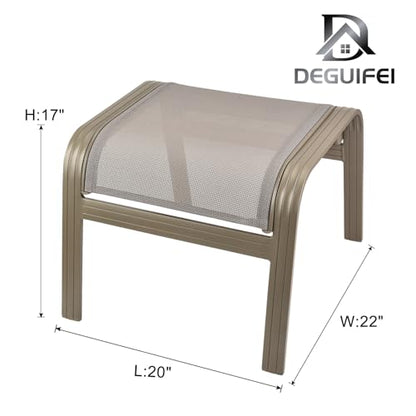 Outdoor Ottoman Patio Footstools Assembled Aluminum Footrest Side Table Small Chair Patio Ottoman for Garden,Balcony,Poolside 2 Set Champagne - color: 2 Pieses-champagne