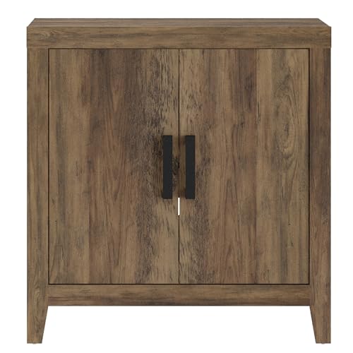 WAMPAT Buffet Cabinet with Storage, Kitchen Sideboard Cabinet with Door and Adjustable Shelf, Modern Farmhouse Credenza Wood Coffee Bar Table for Kitchen, Dining Room, Living Room, Brown - color: Brown