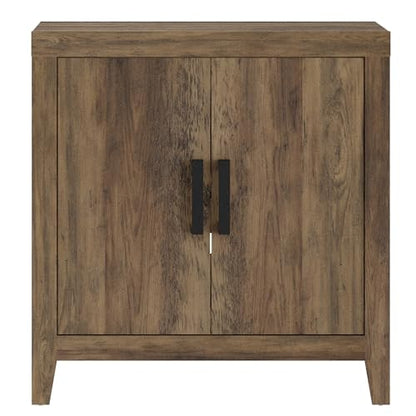 WAMPAT Buffet Cabinet with Storage, Kitchen Sideboard Cabinet with Door and Adjustable Shelf, Modern Farmhouse Credenza Wood Coffee Bar Table for Kitchen, Dining Room, Living Room, Brown - color: Brown