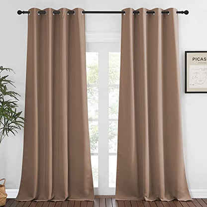 NICETOWN Blackout Window Curtain Extra Long - (W52 x L120, Cappuccino, 1 Piece) Thermal Insulated Soft Curtain Panel for Living Room Window Treatment Drape - color: Cappuccino, size: 52"W x 120"L (Pack of 1)