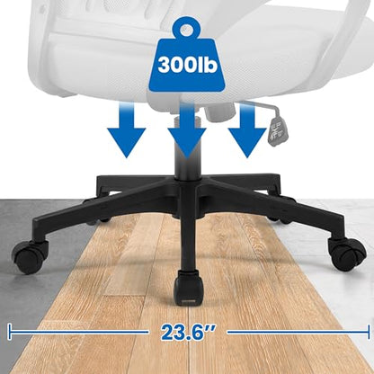 Yaheetech Mid Back Mesh Computer Office Desk Chair Adjustable Swivel, Dark Grey - color: Dark Gray