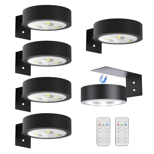 6pcs Wall Picture Light Battery Operated, Painting Light with Remote, Wall Picture Lighting Wireless Indoor with 3 Lighting, Art Display Led Lighting Brightness Dimmable for Frame Gallery Portrait - color: Black, size: 6PACK