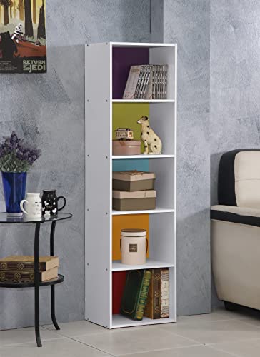 HODEDAH IMPORT Bookcase - color: Rainbow, size: 5-Shelf