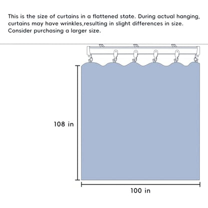 Room Divider Curtains Total Blackout Privacy Curtain Panel Room Thermal Insulated Noise Reduction Curtains for Bedroom Window Living Room Ceiling Track Curtain W 8.3 ft × H 9 ft Dark-Grey - color: Dark-grey, size: 100"W x 108"L (Pack of 1)
