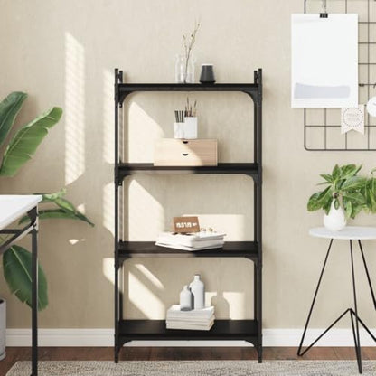 4-Tier Industrial Bookshelf, Black Open Bookcase with Metal Frame, Storage Display Rack for Living Room, Home Office, 23.6" x 11.8" x 47.2" - color: Black 7