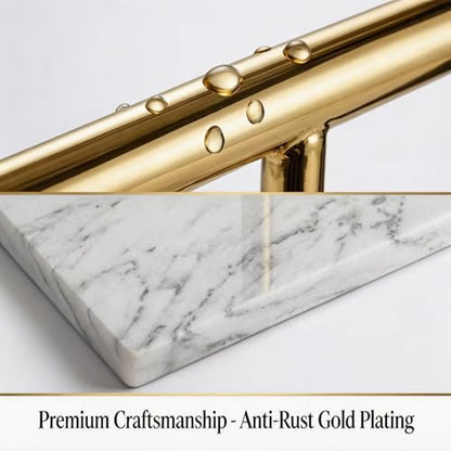 67 in Freestanding Garment Rack, T-Shaped Coat Rack for Bedroom, Entryway, Retail Store, Laundry Room or Closet – Adjustable Height Metal Clothes Stand, Gold - color: A7