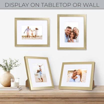 Sheffield Home 4 Piece Gallery Wall Frame Set, 8x10 Inch, Gold - color: Gold, size: 8x11 Inch