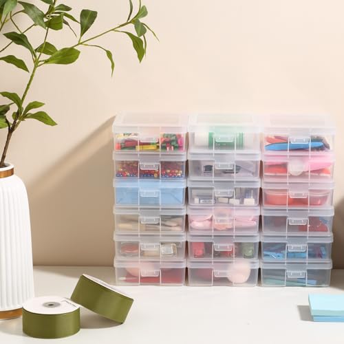 18 Pack Small Clear Plastic Storage Boxes with Lids, Arts & Crafts Storage Boxes & Organizers Storage Container Craft Jewelry Life Item Organizer for Puzzles, Pens, Rings,Nail Polish - size: Small - 18 Pack