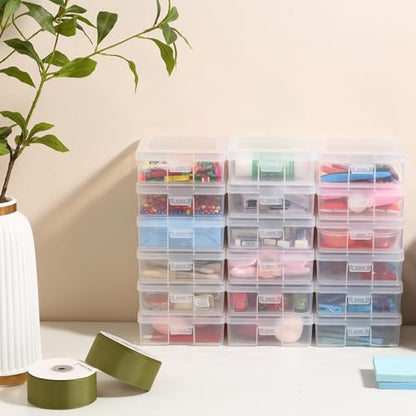 18 Pack Small Clear Plastic Storage Boxes with Lids, Arts & Crafts Storage Boxes & Organizers Storage Container Craft Jewelry Life Item Organizer for Puzzles, Pens, Rings,Nail Polish - size: Small - 18 Pack