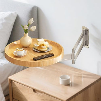 Round Wall Mounted Folding Table for Small Spaces, 11.8" x 11.8" - color: Original Wood