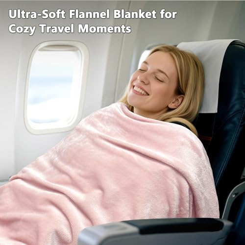 Lukeight Fleece Throw Blanket, Luxury Cozy Fuzzy Lightweight Soft Blankets for Sofa Couch Bed Car Travel and Camping (Pink, 50x60 Inches) - color: Solid Pink, size: 50 in x 60 in