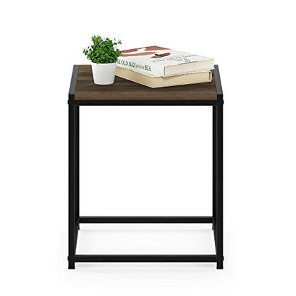FURINNO Camnus Modern Living End Table, Columbia Walnut, 15.75 in x 15.75 in x 17.83 in - color: Columbia Walnut, size: 1-Tier, 15.75" Square