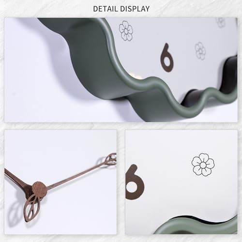 Wall Clock, Modern Small Wall Clocks Battery Operated 14 Inch, Silent Non-Ticking Analog Classic for Office, Home, Living Room, Bathroom, Kitchen, Bedroom, School(Light Green)